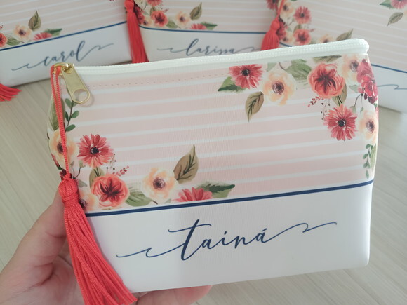 Bolsinha Necessaire Personalizadas Terracota Laranja