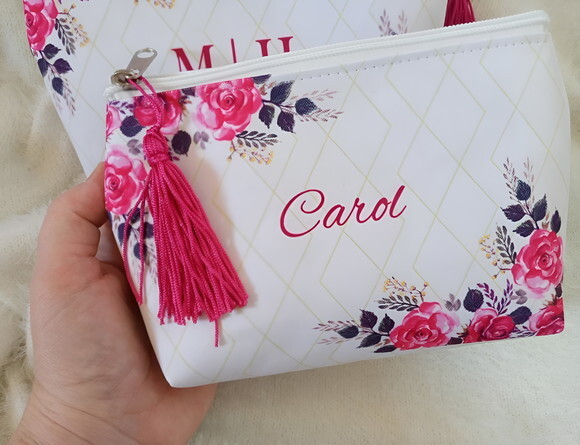 Bolsinha Necessarie Personalizada Fucsia Marsala