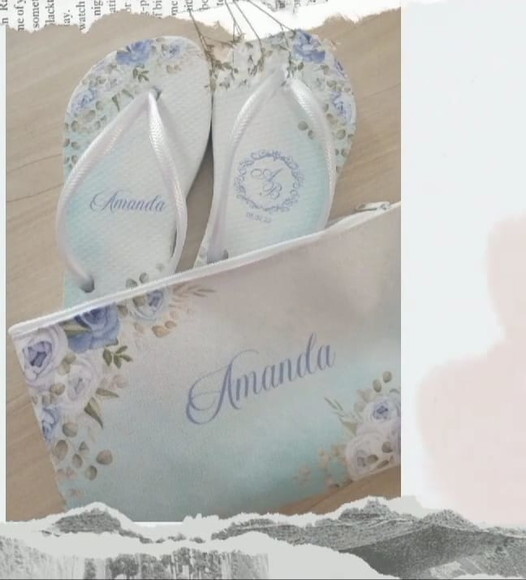 Kit Chinelo Personalizado + Nécessaire Porta Chinelo