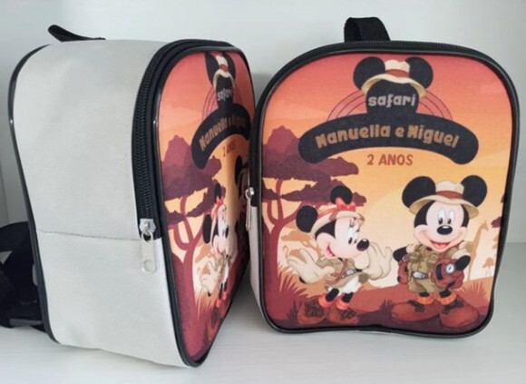 Mochilinha Personalizada Safari Mickey