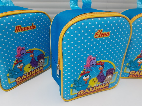 Mochilinha, Bolsinha Personalizada Galinha Pintadinha