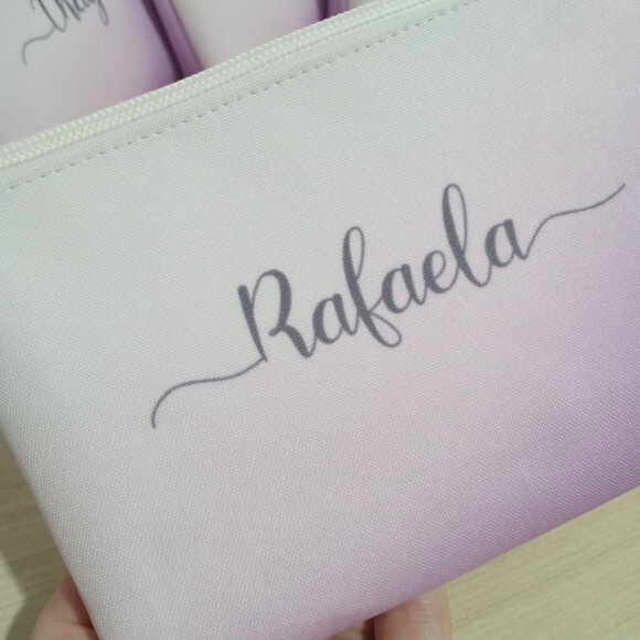 Necessaire Lilas, Lavanda, Personalizada com Nome