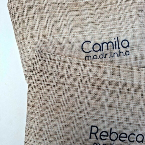 Necessaire Personalizada Azul Juta, Cru, Rustica Casamento