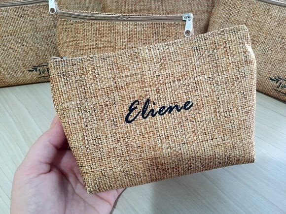 Necessaire Personalizada Juta, Cru, Rustica Casamento