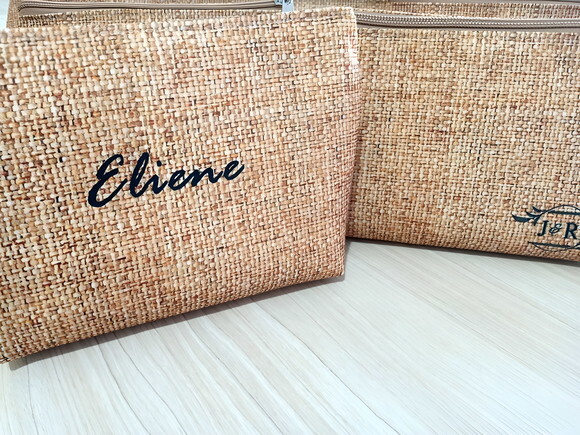 Necessaire Personalizada Juta, Cru, Rustica Casamento