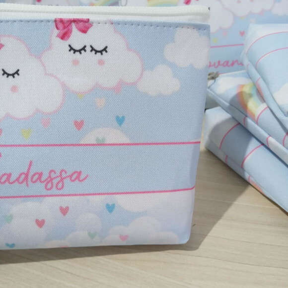 Necessaire Personalizada Lembrancinha Infantil Nuvem Chuva