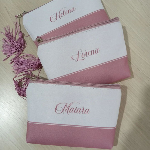 Necessaire Personalizada Rosa Queimado, Rosê Madrinhas
