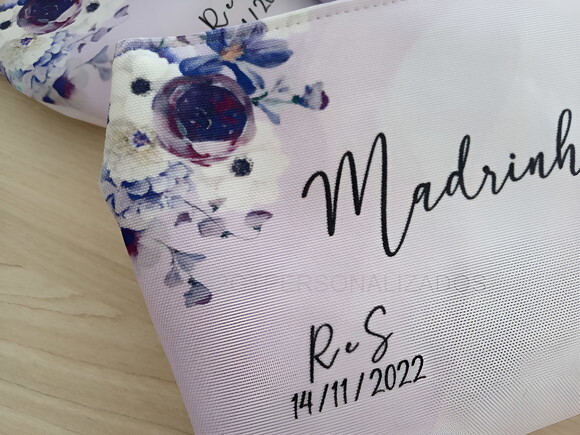 Necessaires Personalizadas Floral Lilas Lavanda
