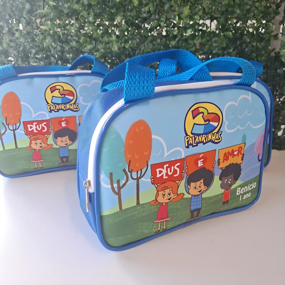 Lembrancinha para festa infantil - bolsinha personalizada 3 palav