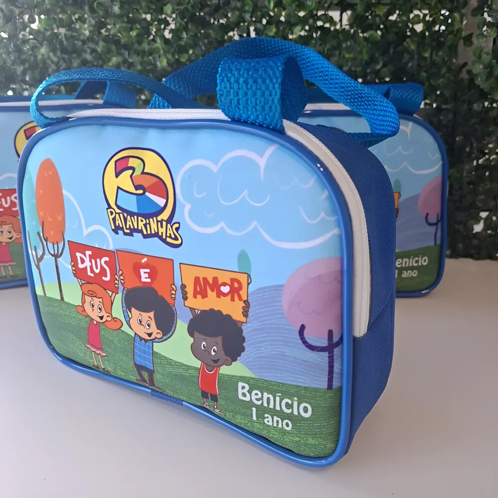 Lembrancinha para festa infantil - bolsinha personalizada 3 palav