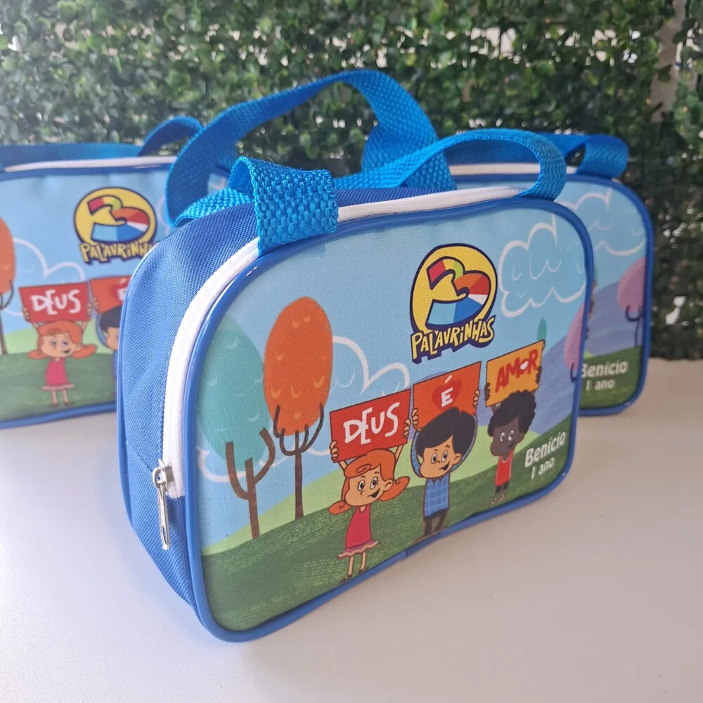 Lembrancinha para festa infantil - bolsinha personalizada 3 palav