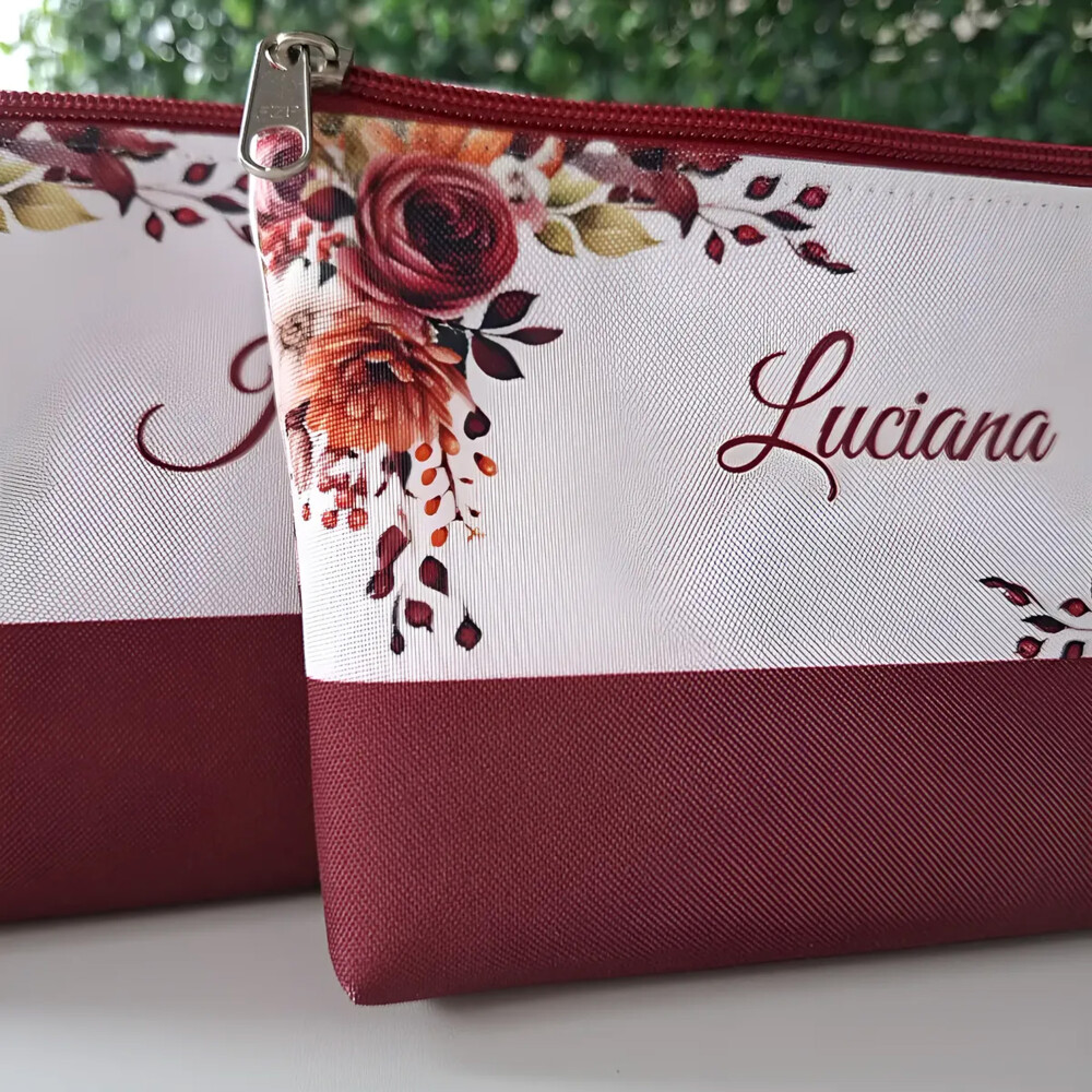 Necessaires Personalizadas C/nome vinho, Marsala