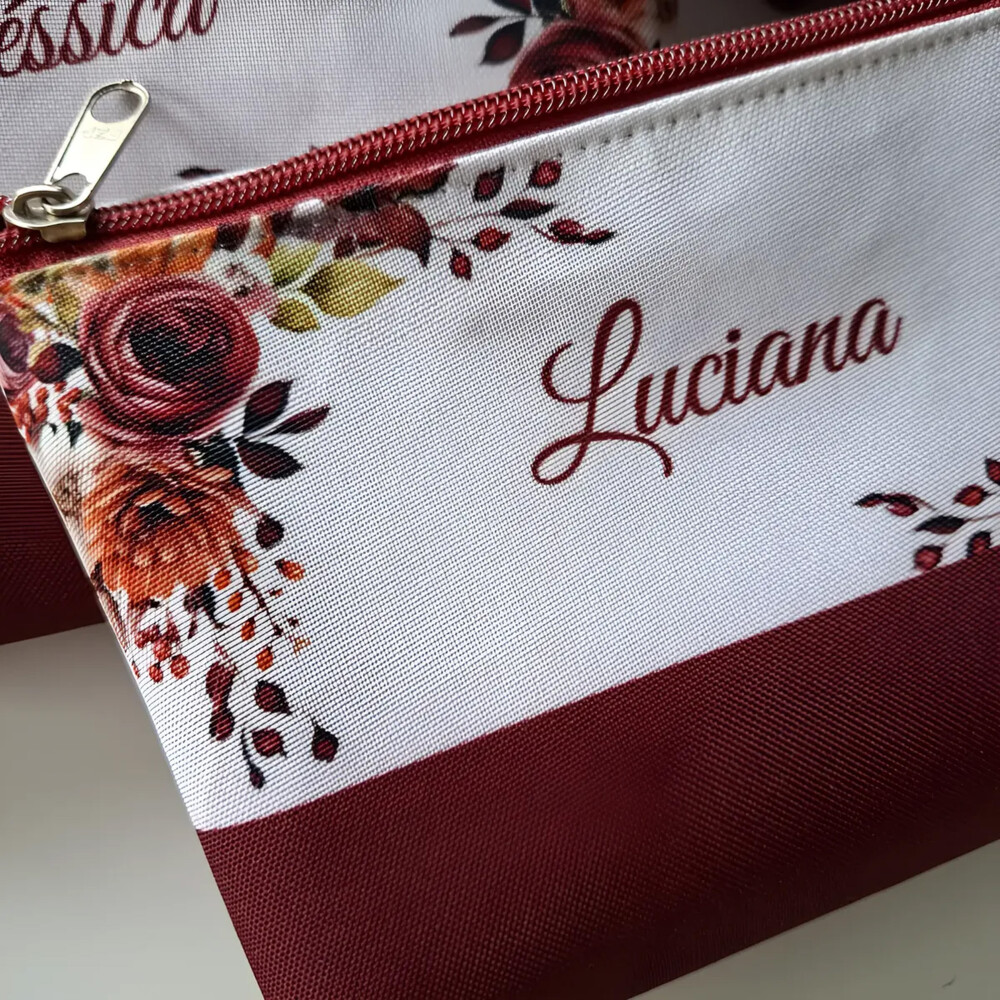 Necessaires Personalizadas C/nome vinho, Marsala