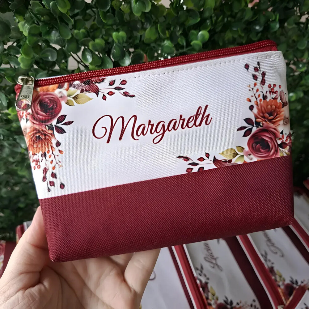 Necessaires Personalizadas C/nome vinho, Marsala