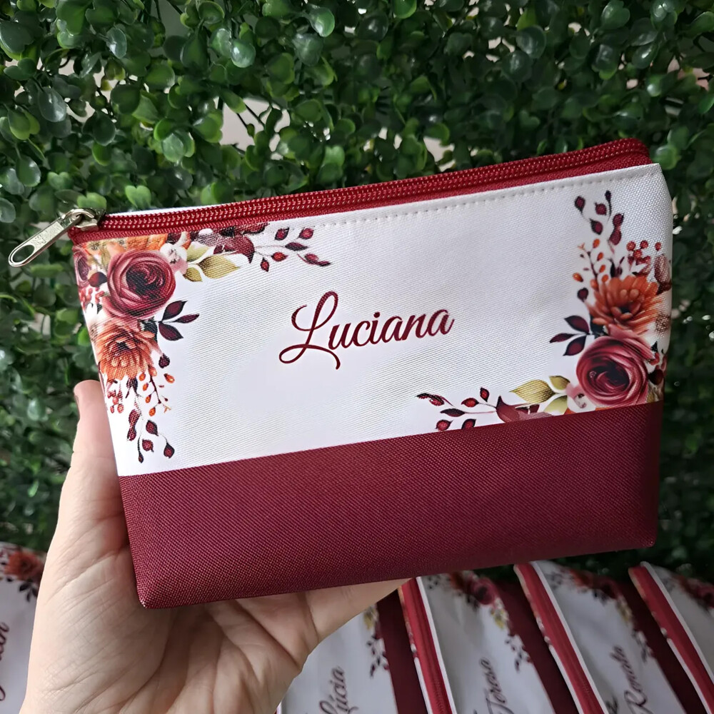 Necessaires Personalizadas C/nome vinho, Marsala