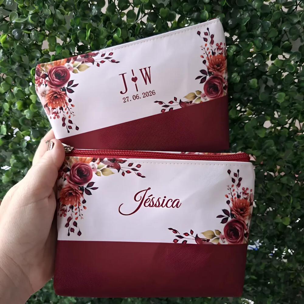 Necessaires Personalizadas C/nome vinho, Marsala