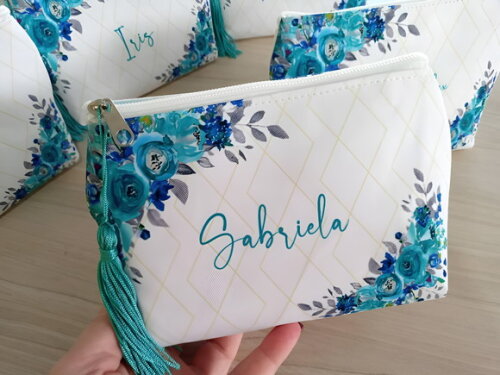 Bolsinha Necessaire Personalizada Floral