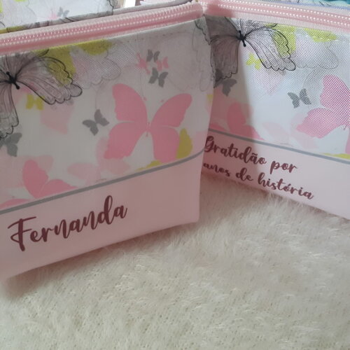 Bolsinha Necessaire Personalizada Borboletas, Jardim
