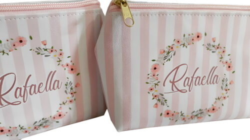 Bolsinha Necessaire Personalizada Rosa