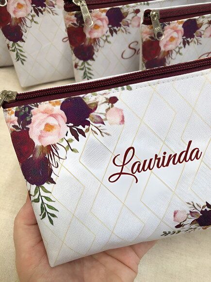 Bolsinha Necessaire Personalizada, Vinho, Marsala