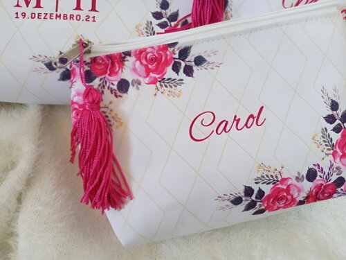 Bolsinha Necessarie Personalizada Fucsia Marsala