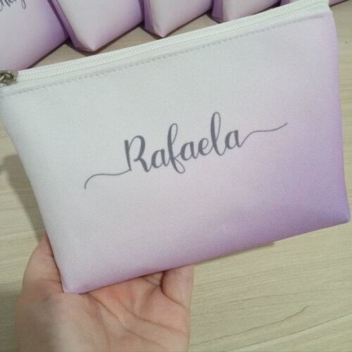 Necessaire Lilas, Lavanda, Personalizada com Nome
