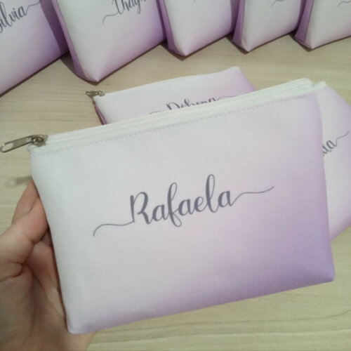 Necessaire Lilas, Lavanda, Personalizada com Nome