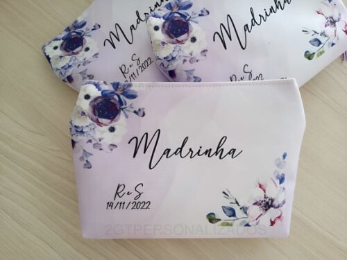 Necessaires Personalizadas Floral Lilas Lavanda