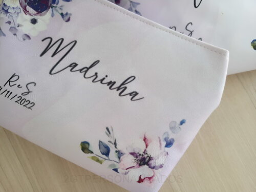 Necessaires Personalizadas Floral Lilas Lavanda
