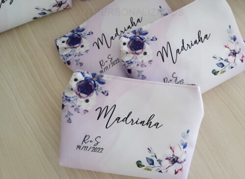 Necessaires Personalizadas Floral Lilas Lavanda