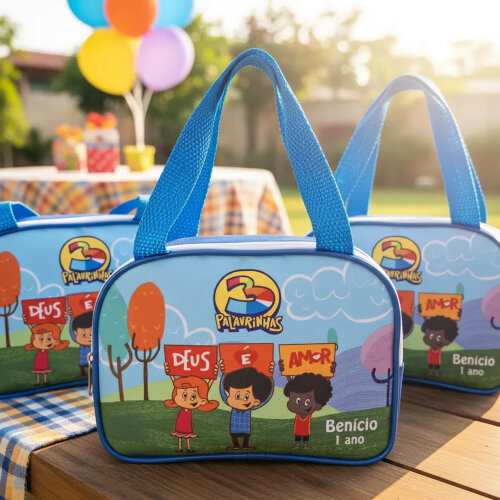 Lembrancinha para festa infantil - bolsinha personalizada 3 palav