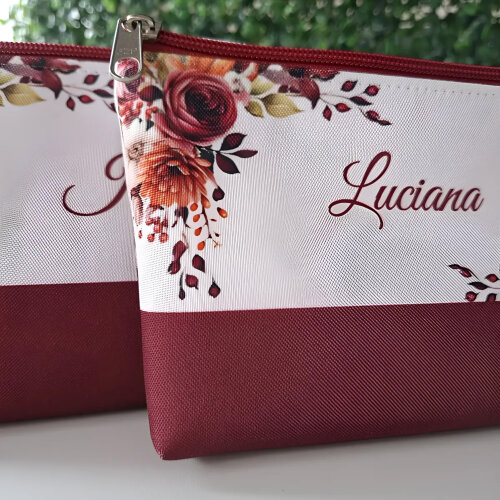 Necessaires Personalizadas C/nome vinho, Marsala