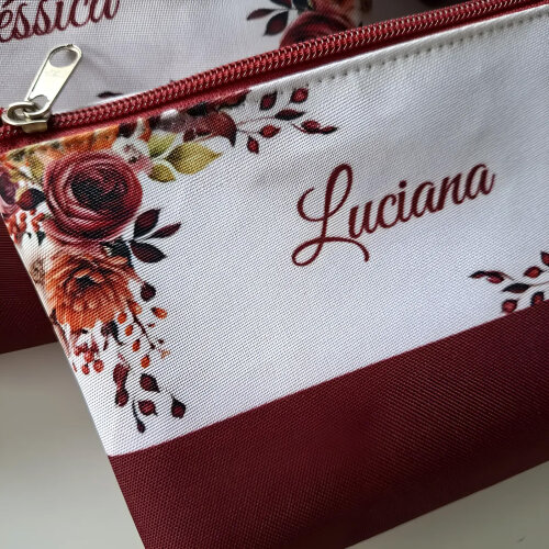 Necessaires Personalizadas C/nome vinho, Marsala