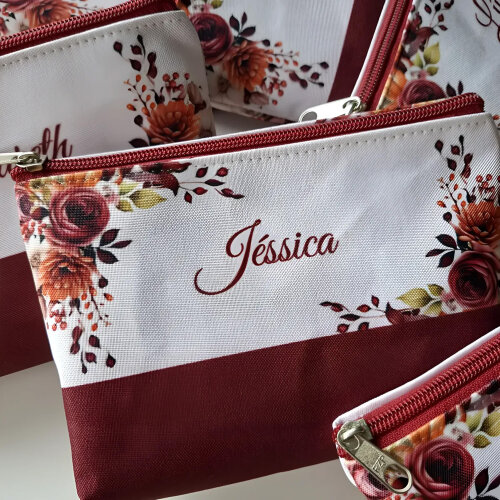 Necessaires Personalizadas C/nome vinho, Marsala