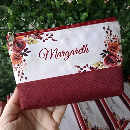 Necessaires Personalizadas C/nome vinho, Marsala