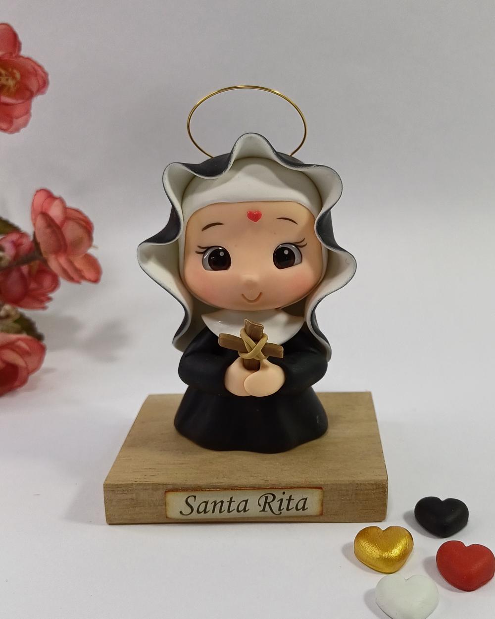 Santa Rita de Cássia em Biscuit Imagem Católica Artesanal
