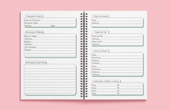 Agenda Escolar Berçário - Miolo em Arquivo Digital