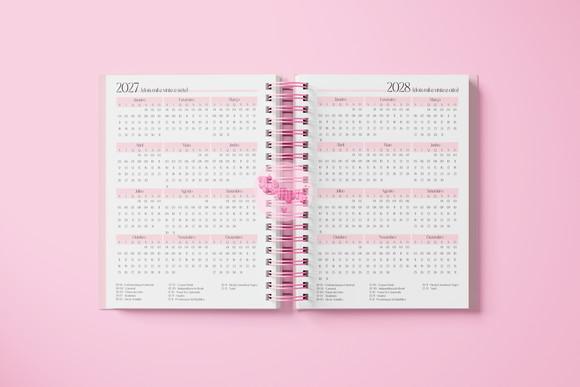 Agenda Rosa Visão Semanal 2027 - Miolo Arquivo Digital