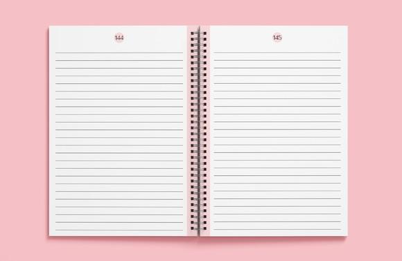 Caderno Numerado Rosa com Índice - Miolo em Arquivo Digital