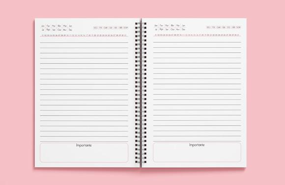 Caderno Simples Rosa - Miolo em Arquivo Digital