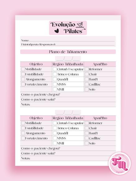 Fichas Evolução Pilates - Arquivo Digital