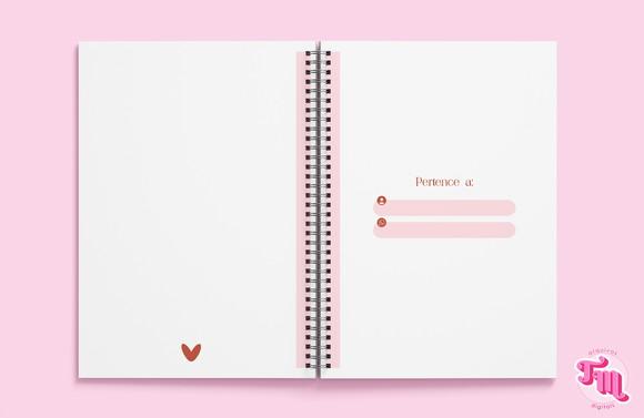 Miolo Caderno Pautado Rosa - Arquivo Digital