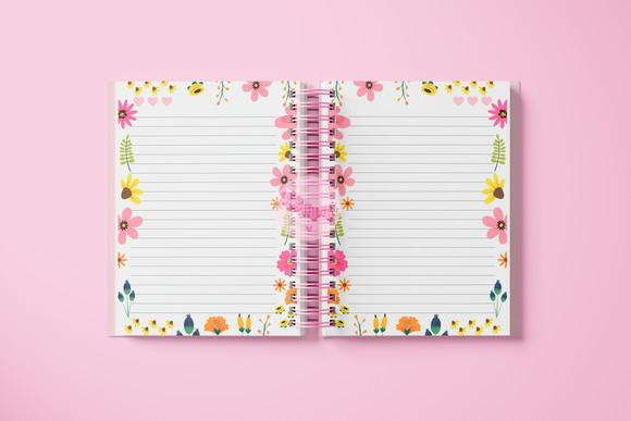 Miolo Caderno Flowers - Arquivo Digital