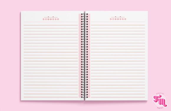 Miolo Caderno Pautado Rosa - Arquivo Digital