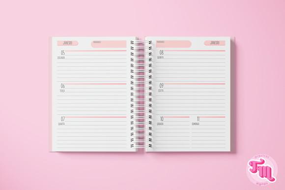 Miolo Rosa Agenda 2026 Visão Semanal - Arquivo Digital