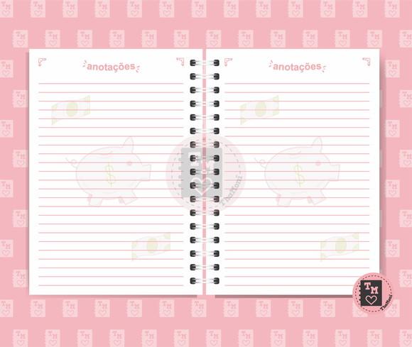 Planner Controle Financeiro 2 Rosa - Miolo Arquivo Digital