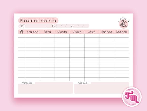 Planner Semanal Manicure - Arquivo Digital