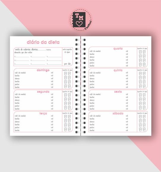Planner Mensal Fitness - Miolo em Arquivo Digital