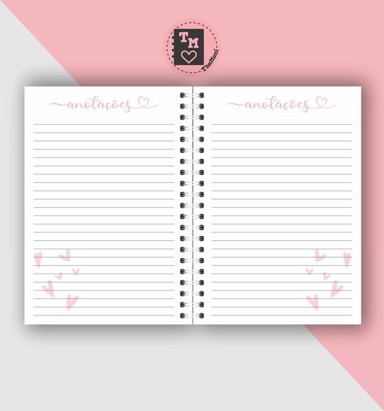 Planner Semanal Rosa - Miolo em Arquivo Digital