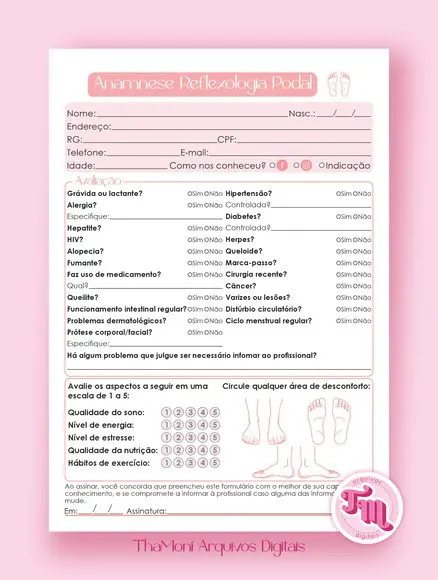 Anamnese Reflexologia Podal - Arquivo Digital